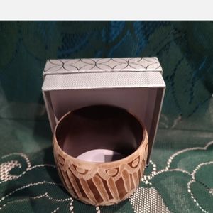 Boldwide chunkywoodlikeResin Bangle BraceletBrown beige stripedBoho Tr